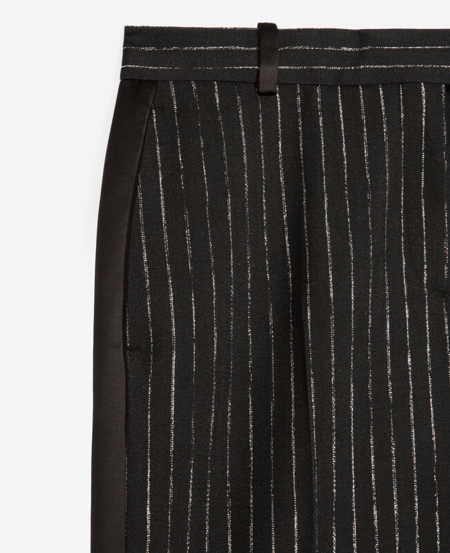 The Kooples FEMME BLACK pantalon tailleur droit à rayures noir