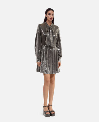 The Kooples WOMEN GREY grey sequin short dress