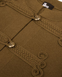 The Kooples FEMME KAKI cardigan en laine style officier kaki