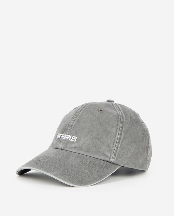 The Kooples MIXTE BLACK WASHED casquette logo brodé noire