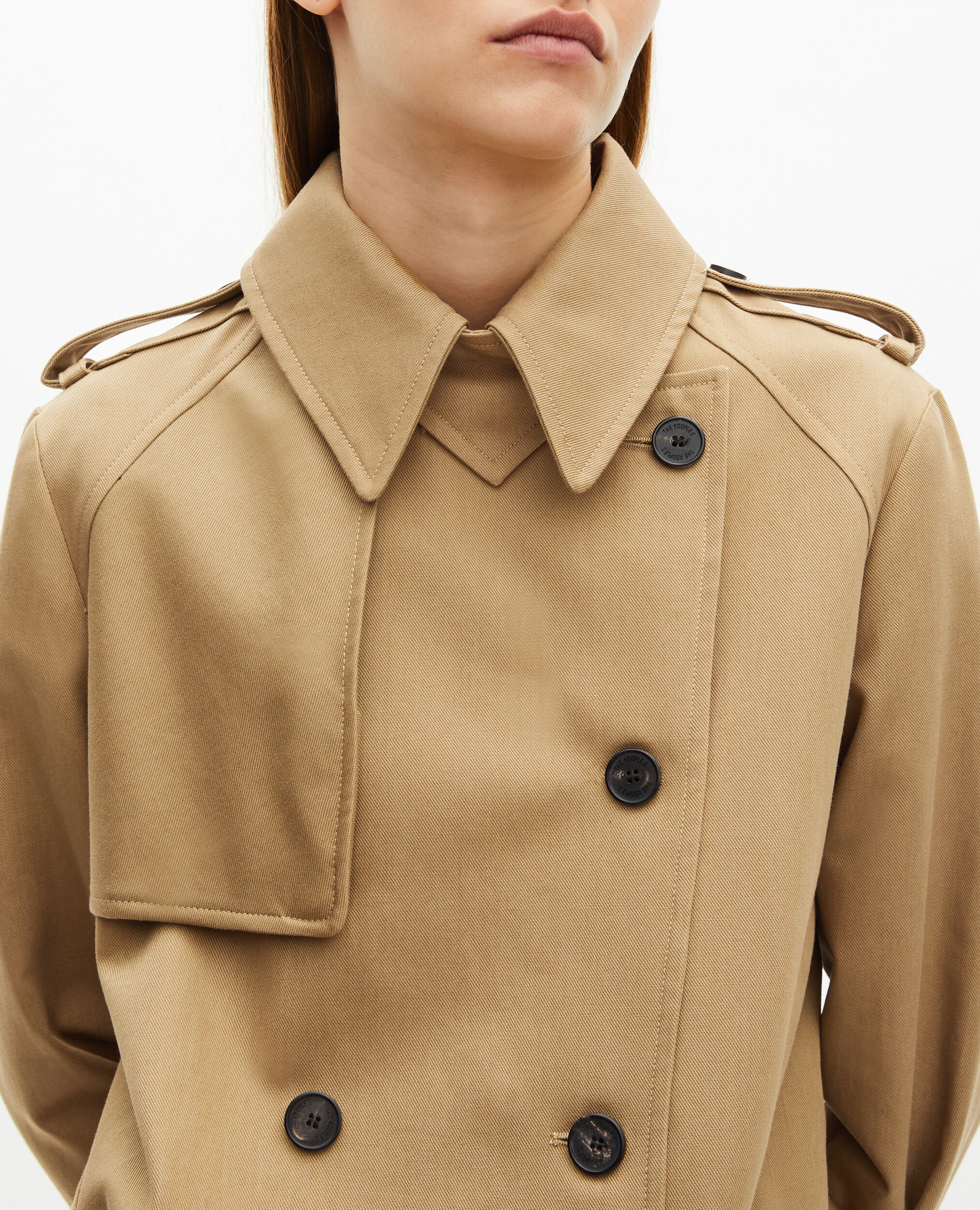 Trench long en coton beige, BEIGE, hi-res image number null