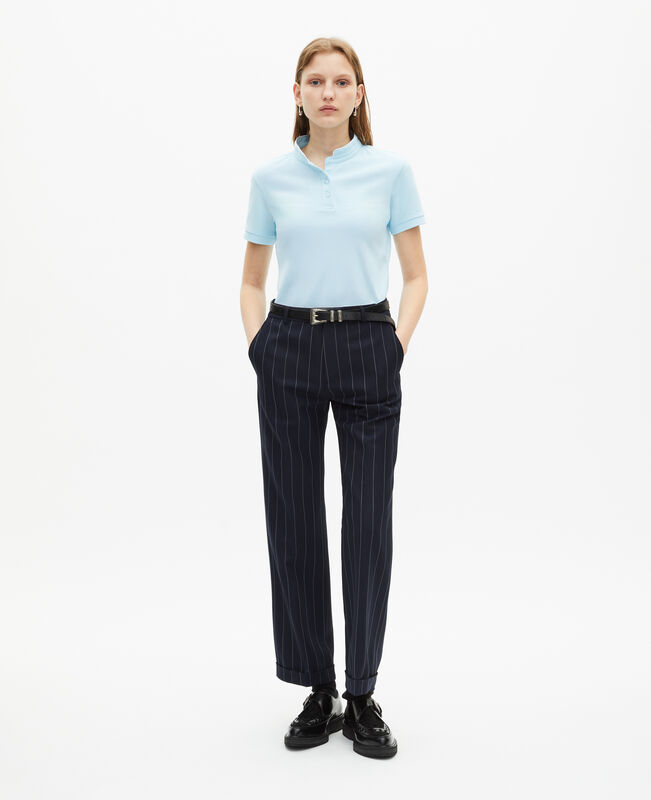 The Kooples FEMME BABY BLUE polo col mao bleu clair