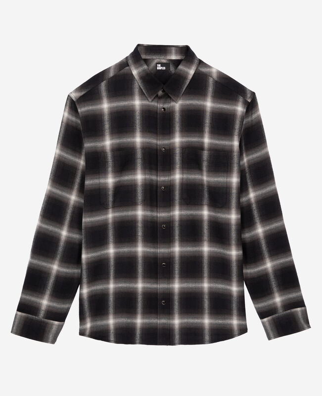 The Kooples HOMME BLACK GREY WHITE chemise à carreaux noire