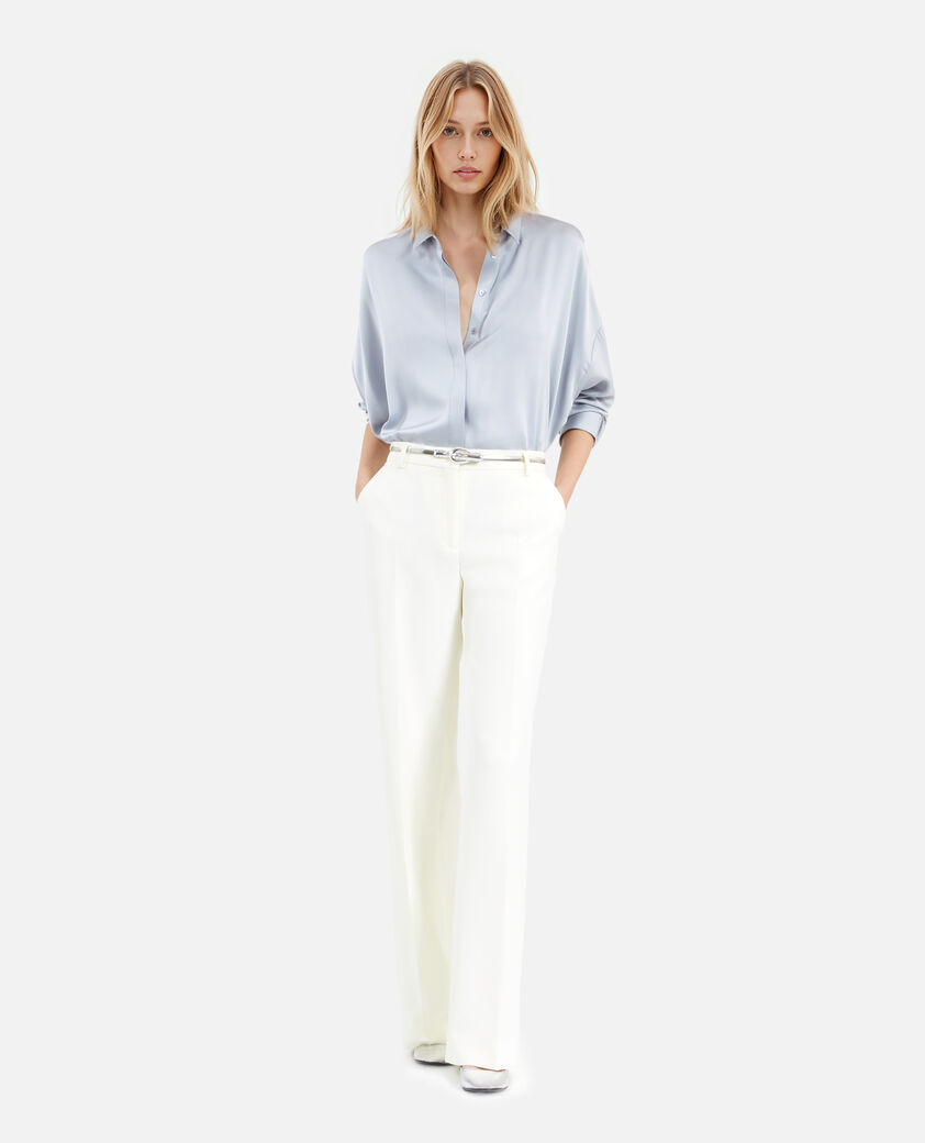 The Kooples MUJER BLUE GREY camisa amplia seda azul