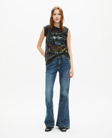 The Kooples FEMME BLACK WASHED t-shirt avec sérigraphie noir délavé