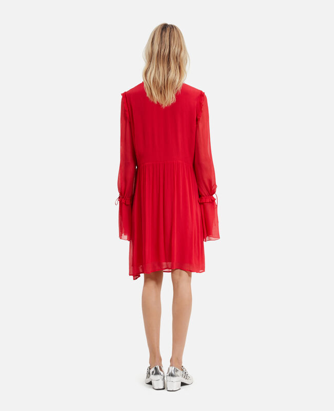 The Kooples FEMME RED / BURGUNDY robe courte avec volants rouge
