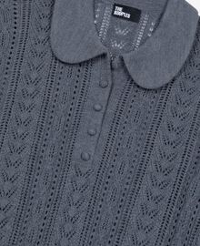 The Kooples FEMME ANTHRACITE pull manches courtes en laine mérinos gris