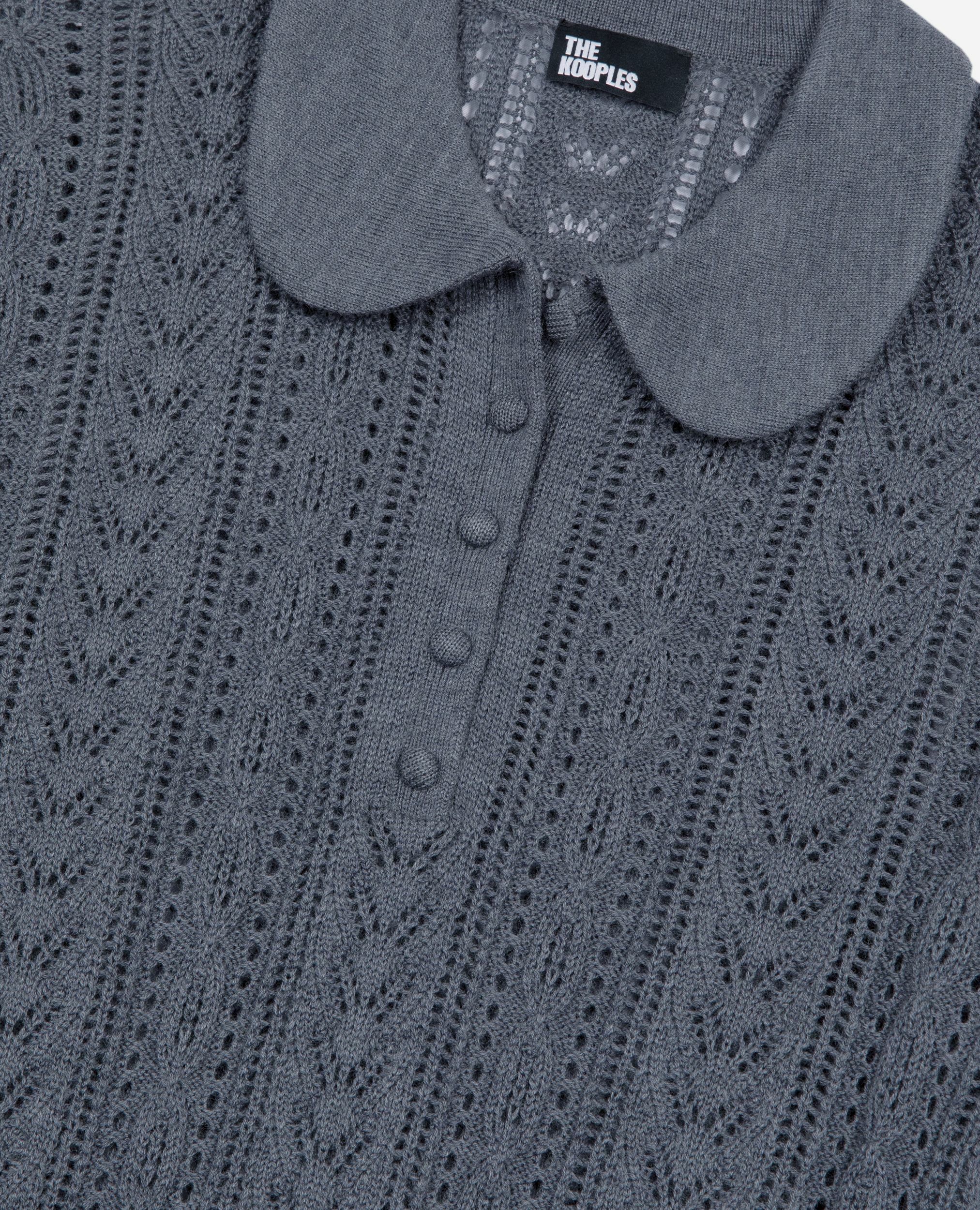 Pull manches courtes en laine mérinos gris, ANTHRACITE, hi-res image number null
