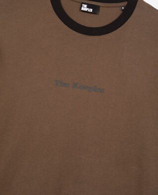 The Kooples HOMME DARK BROWN t-shirt avec logo marron