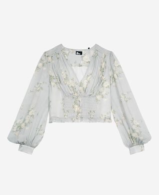 The Kooples FEMME BLUE top imprimé fleuri bleu