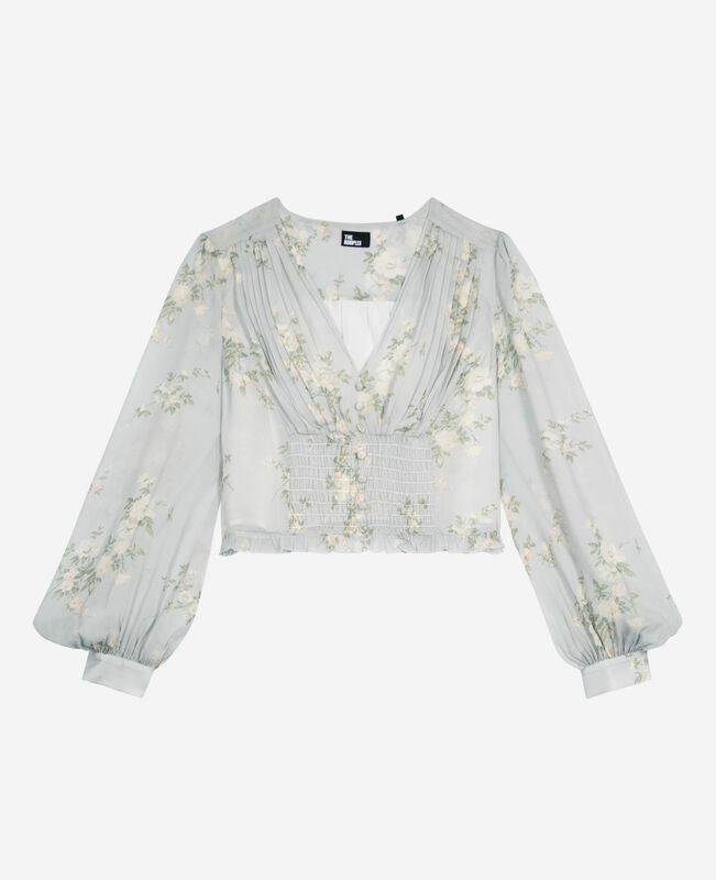 The Kooples FEMME BLUE top imprimé fleuri bleu