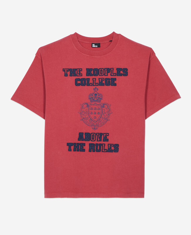 The Kooples HOMME RED / BURGUNDY t-shirt avec sérigraphie rouge