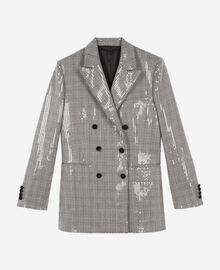 The Kooples FEMME GREY veste à sequins prince de galles grise