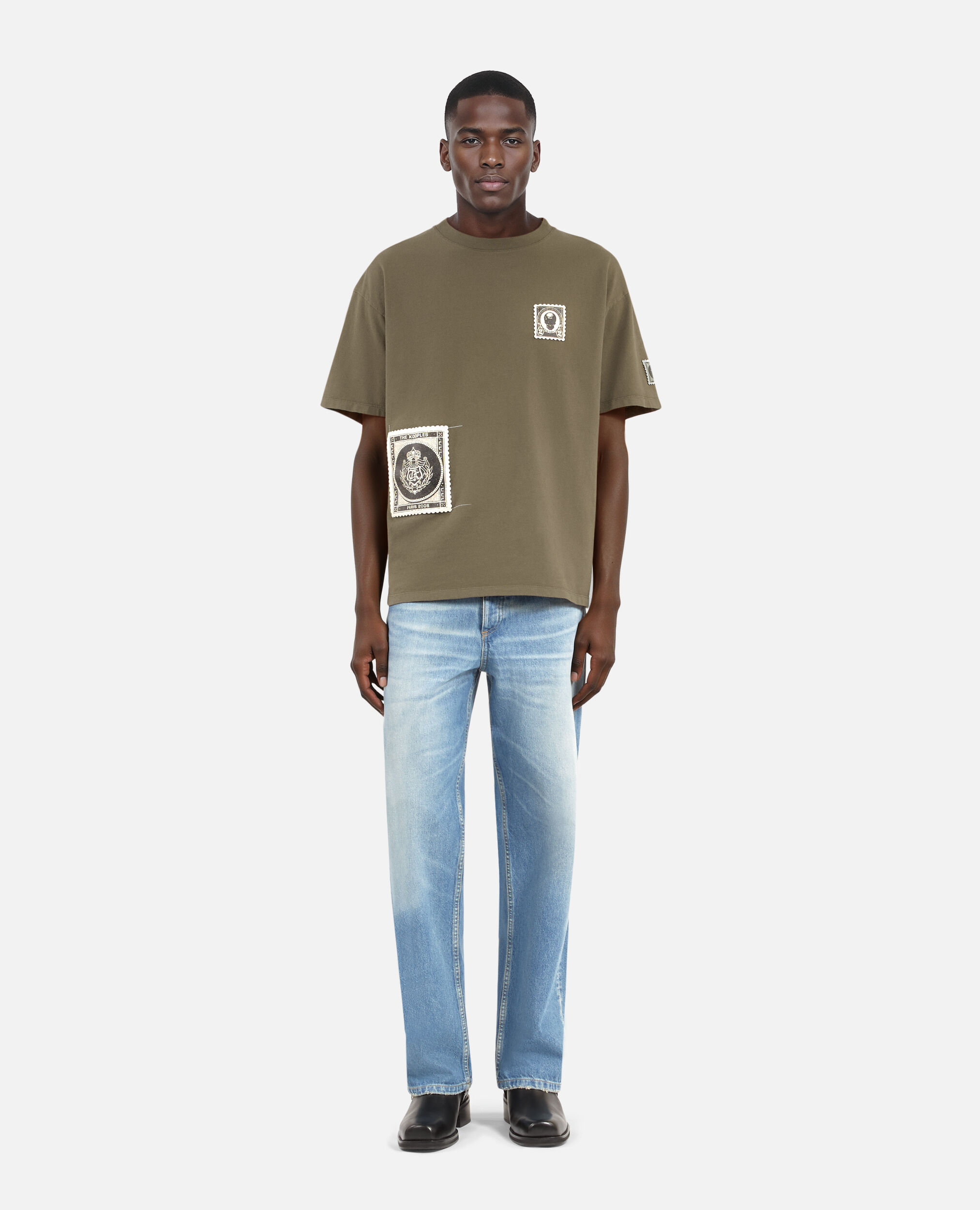 T-shirt avec patchs kaki, DARK BROWN, hi-res image number null