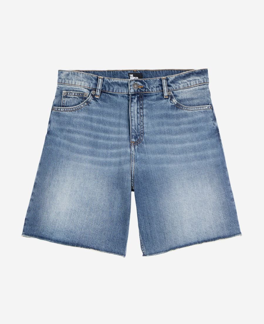 The Kooples MEN BABY BLUE blue denim bermuda shorts
