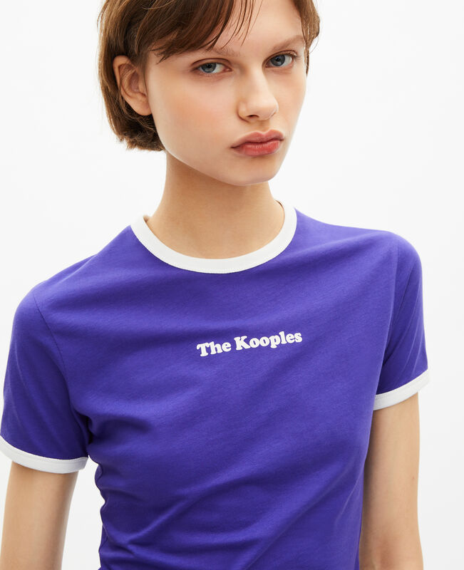 The Kooples FEMME ELECTRIC BLUE t-shirt avec sérigraphie violet