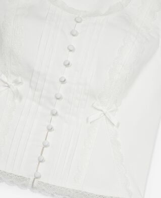 The Kooples FEMME ECRU top avec dentelle écru