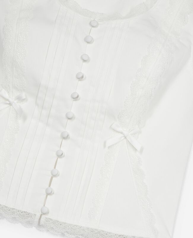 The Kooples FEMME ECRU top avec dentelle écru
