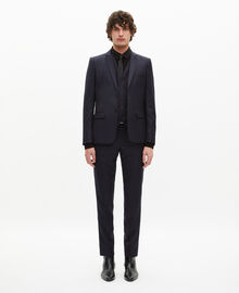 The Kooples HOMME DARK NAVY veste de costume en laine droite bleue