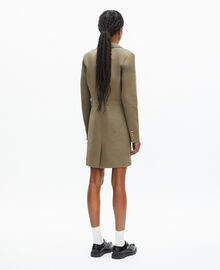 The Kooples FEMME KAKI robe courte style officier en lin kaki