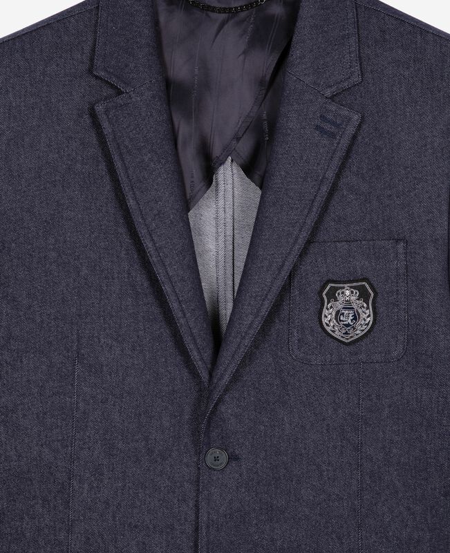 The Kooples HOMME NAVY veste de costume effet denim bleue