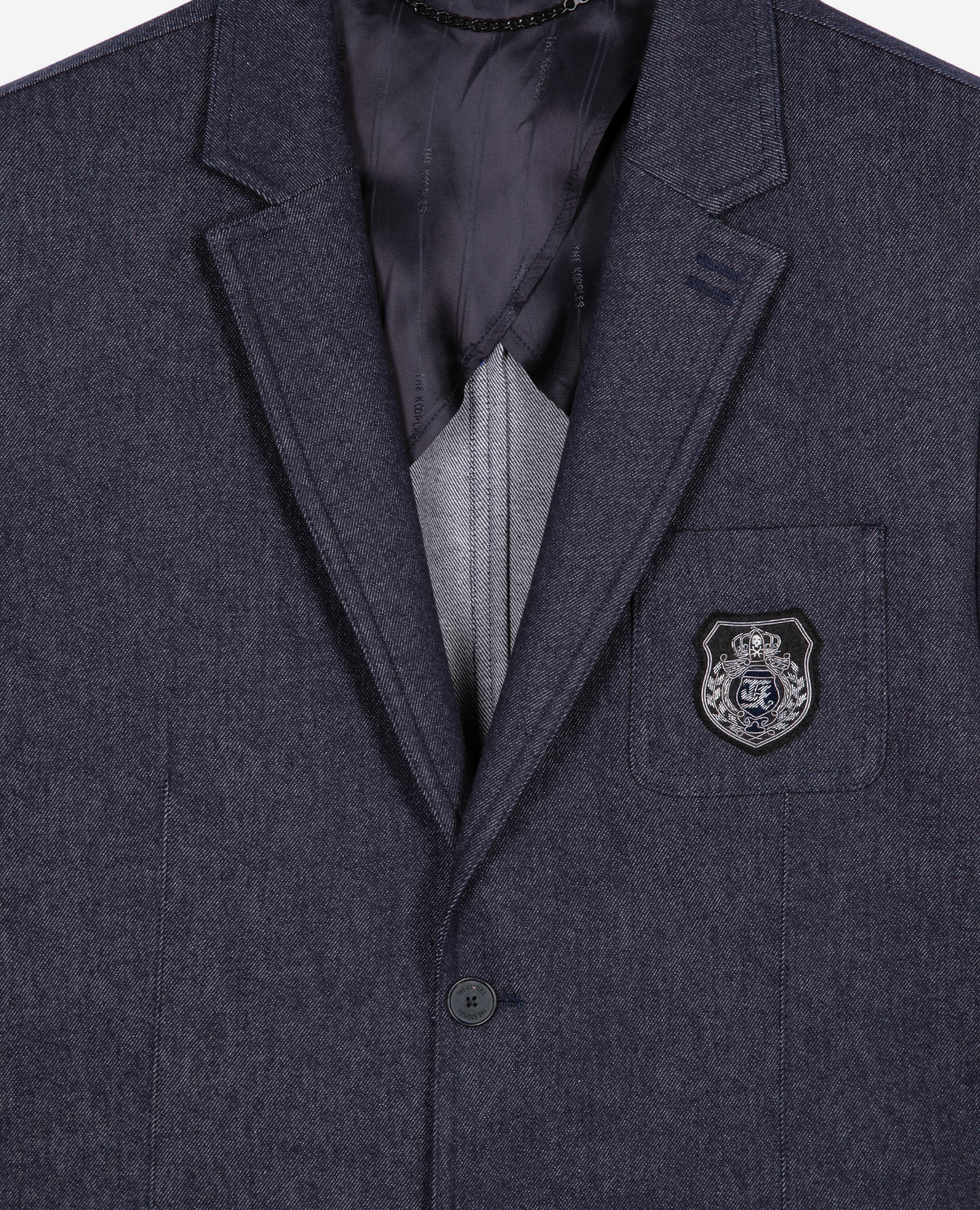 Veste de costume effet denim bleue, NAVY, hi-res image number null
