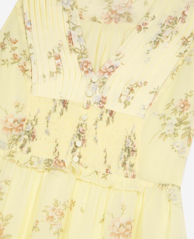 The Kooples FEMME YELLOW robe longue imprimé fleuri jaune