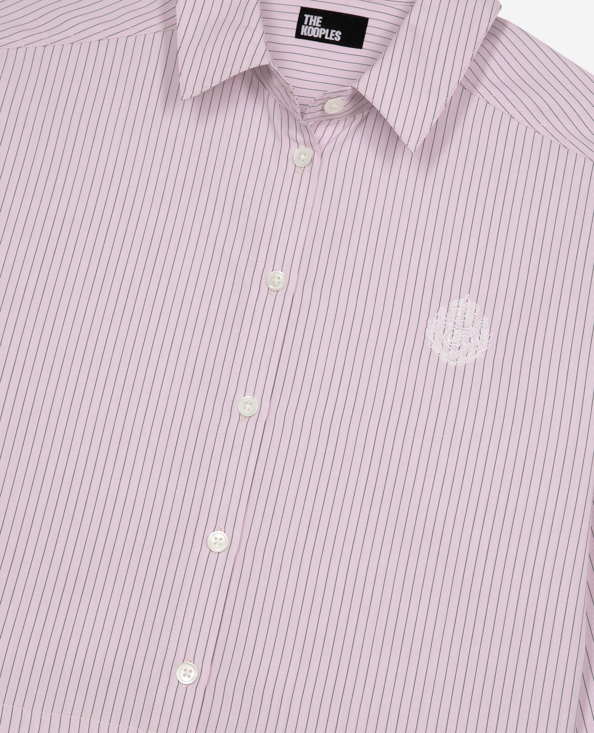 Chemise à rayures en popeline rose, PINK BLACK, hi-res image number null