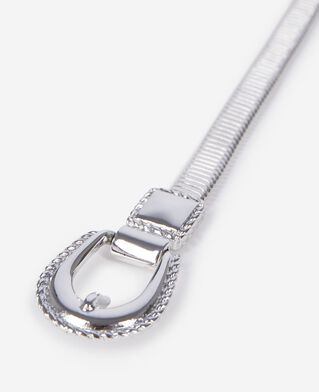 The Kooples WOMEN SILVER thin belt in silver metalwork