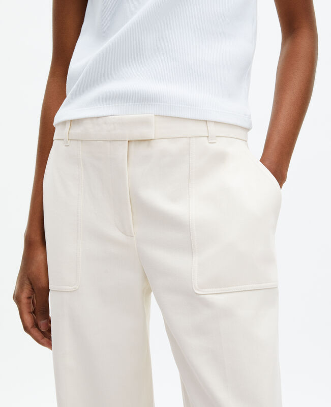 The Kooples FEMME ECRU pantalon large en coton ecru