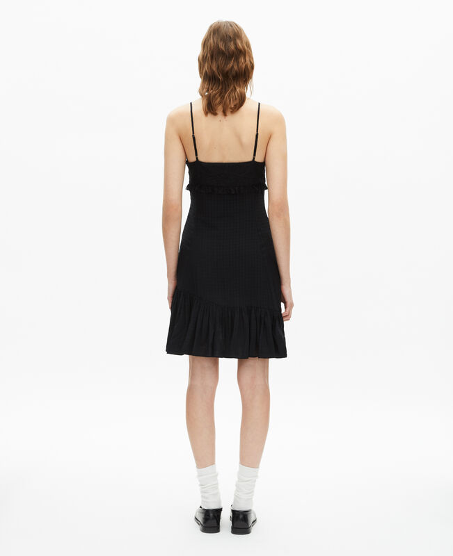 The Kooples FEMME BLACK robe courte avec dentelle noire