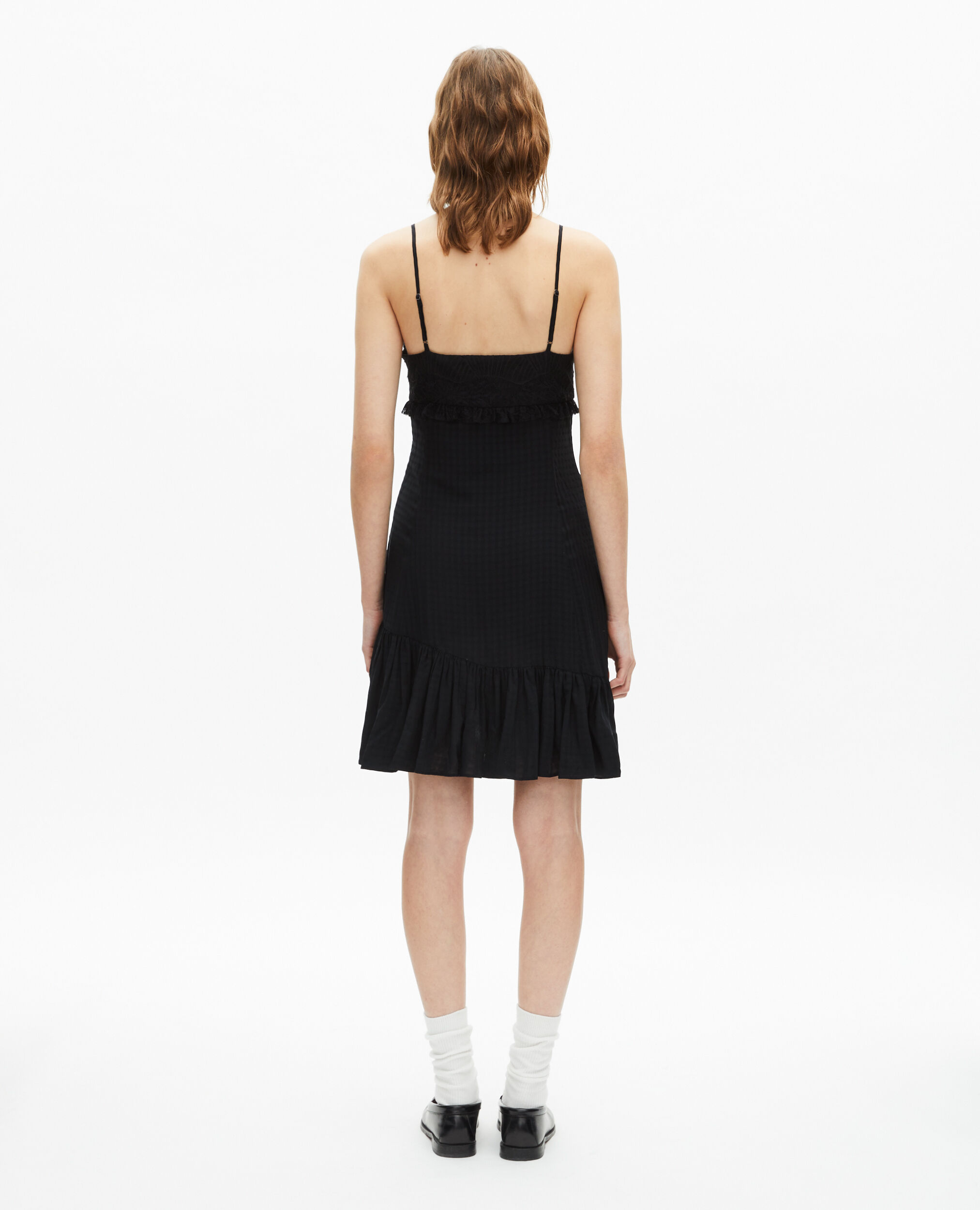 Robe courte avec dentelle noire, BLACK, hi-res image number null