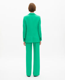 The Kooples FEMME GREEN veste tailleur verte en crêpe
