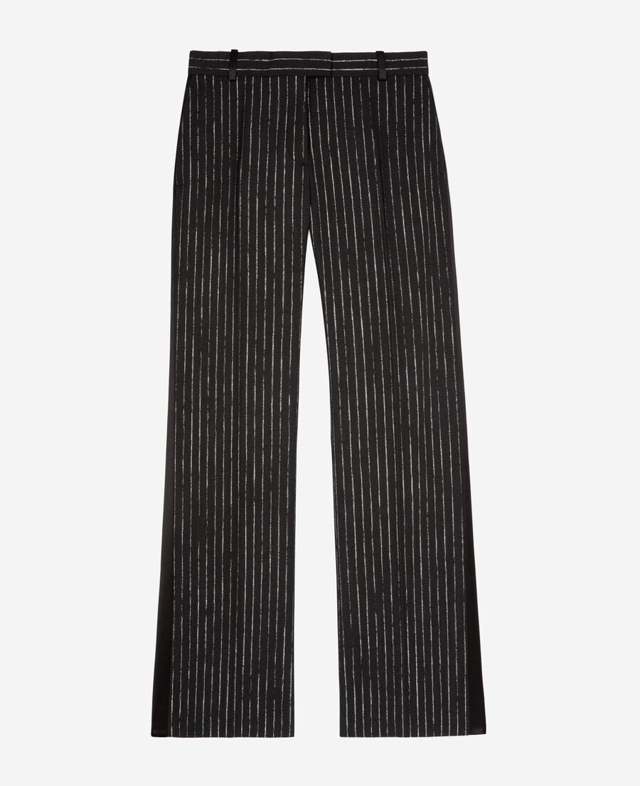 The Kooples WOMEN BLACK black striped straight-leg pants