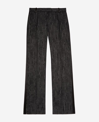 The Kooples WOMEN BLACK black striped straight-leg pants
