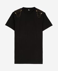 The Kooples FEMME BLACK WASHED robe courte avec chaînes noire