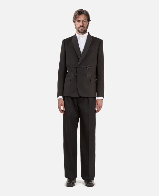 The Kooples HOMME BLACK veste de smoking en laine noire