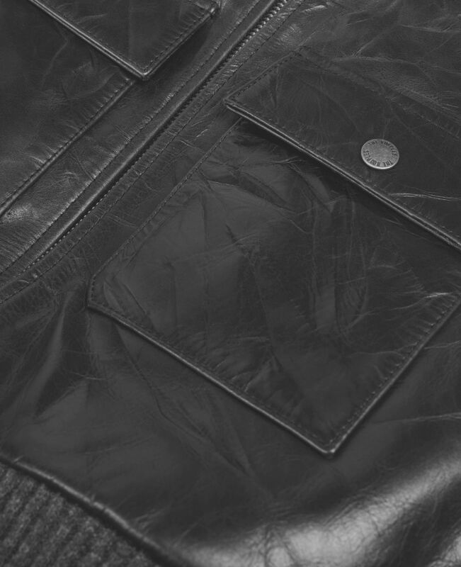 The Kooples FEMME BLACK blouson en cuir noir
