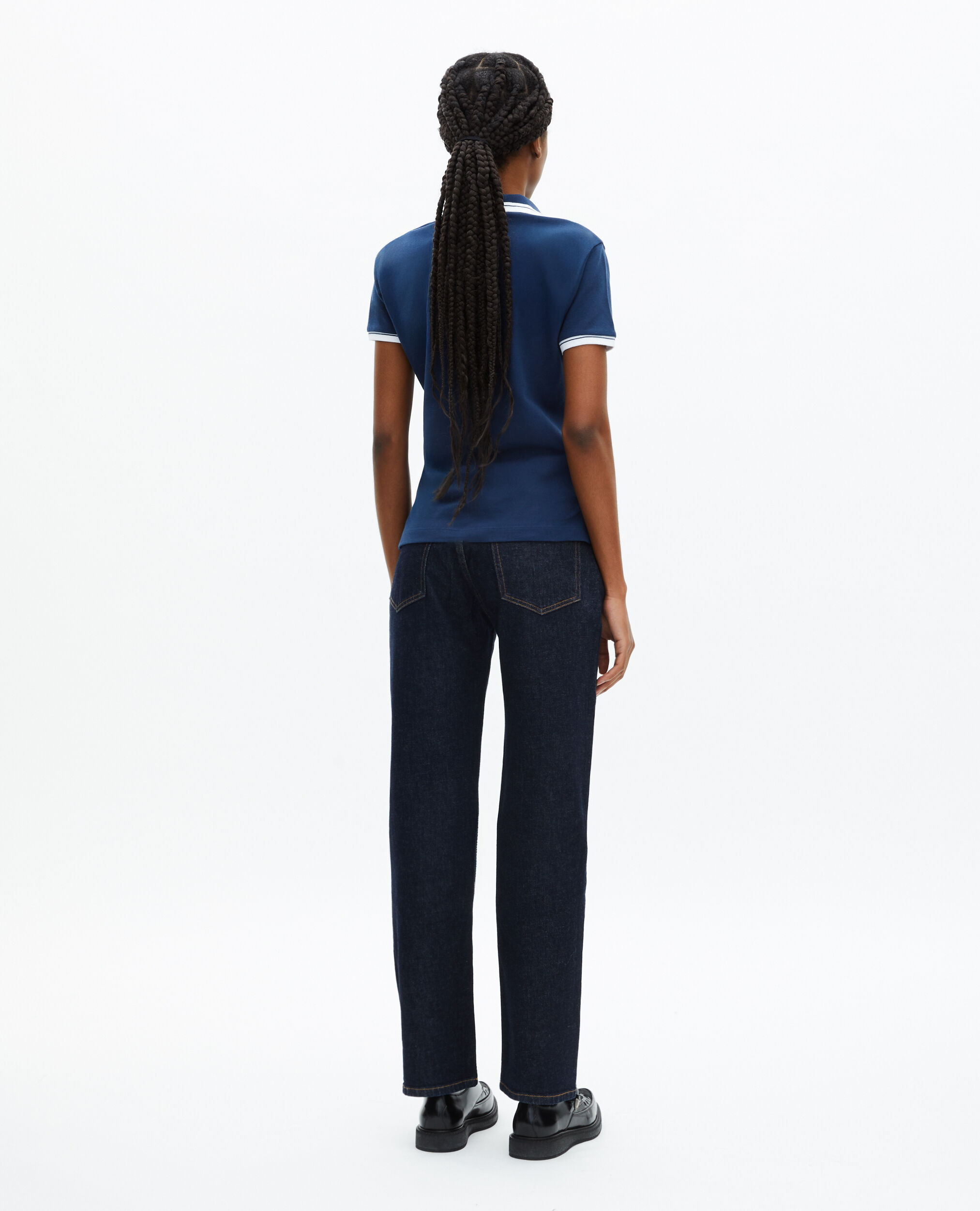 Polo col V bleu, DARK NAVY, hi-res image number null
