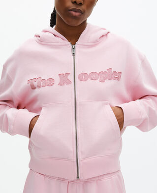 The Kooples WOMEN LILA zip-up sweatshirt with pink logo