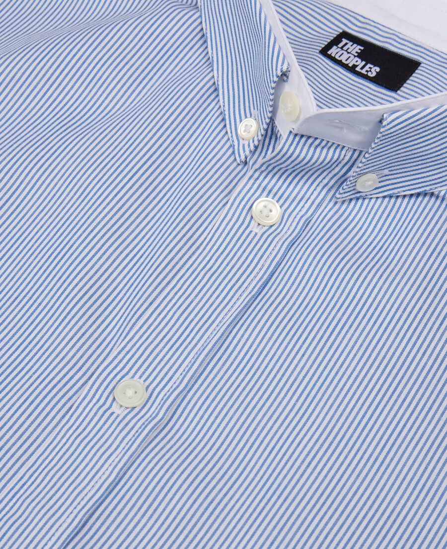 The Kooples MEN BLUE WHITE blue striped formal shirt