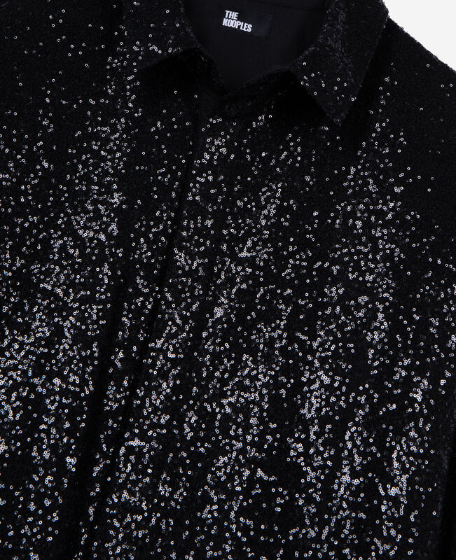 The Kooples HOMME BLACK chemise à sequins noire