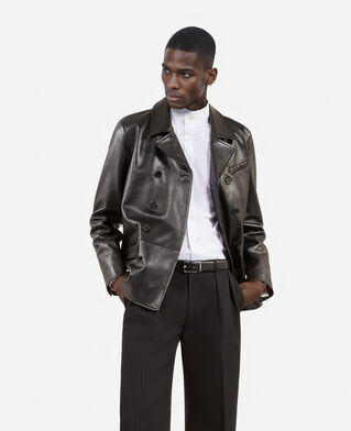 The Kooples MEN BLACK black leather jacket