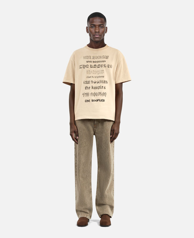 The Kooples HOMME BEIGE TAUPE t-shirt avec sérigraphie beige