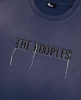 The Kooples HOMME DARK NAVY t-shirt avec logo délavé bleu marine