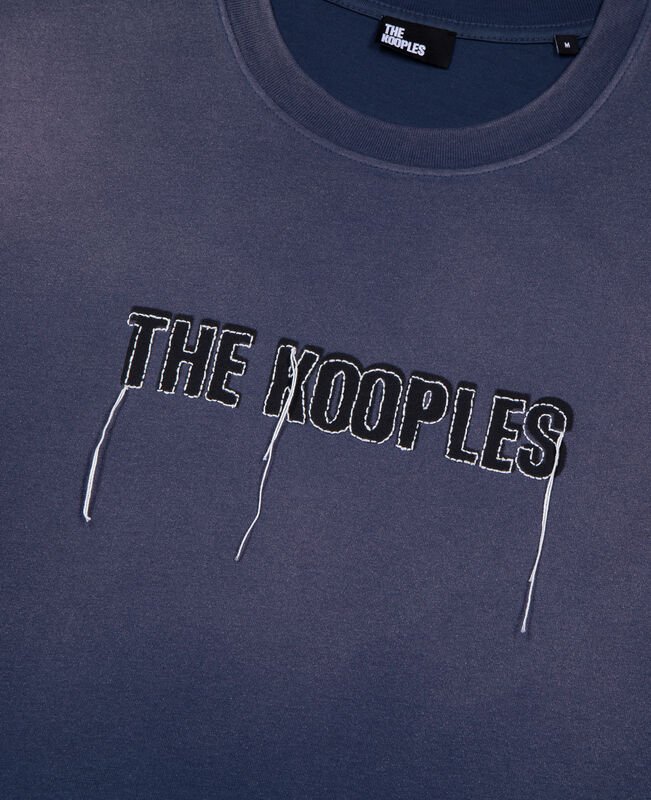The Kooples HOMME DARK NAVY t-shirt avec logo délavé bleu marine