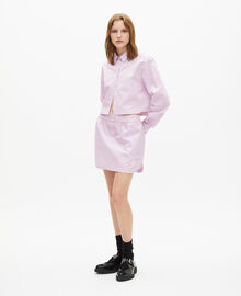 The Kooples FEMME PINK BLACK jupe courte à rayures rose