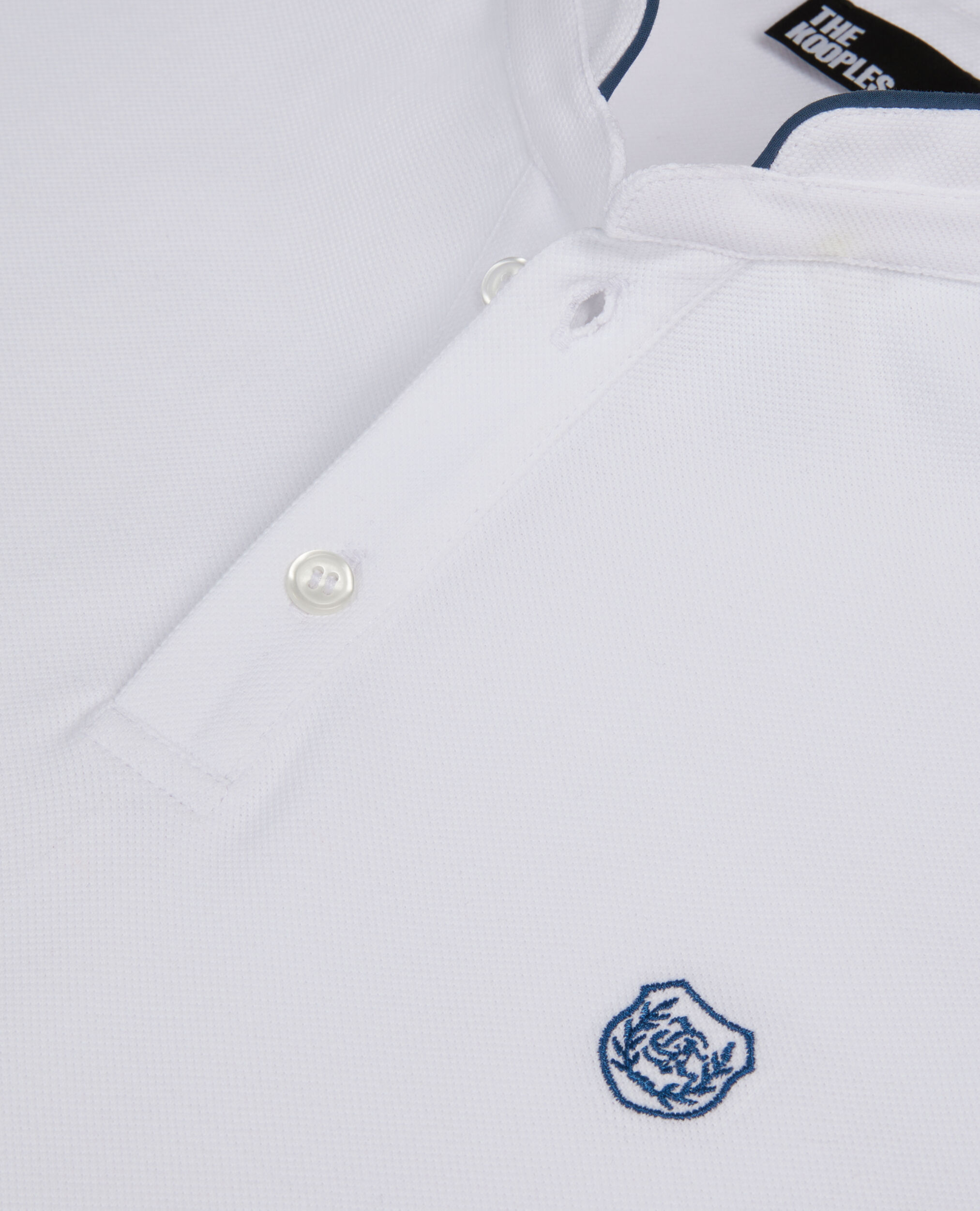Polo en coton piqué blanc, WHITE / BLUE, hi-res image number null