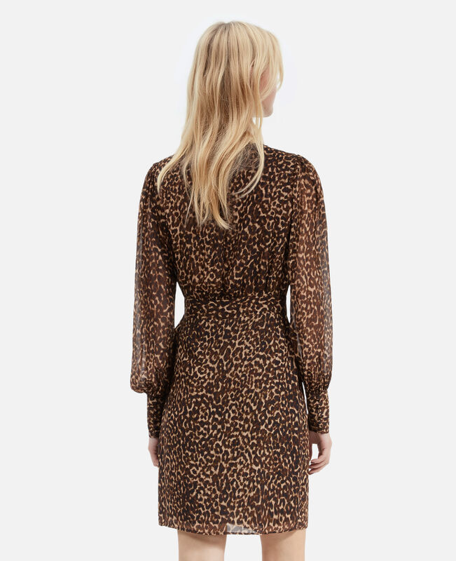 The Kooples FEMME LEOPARD robe portefeuille courte imprimé léopard