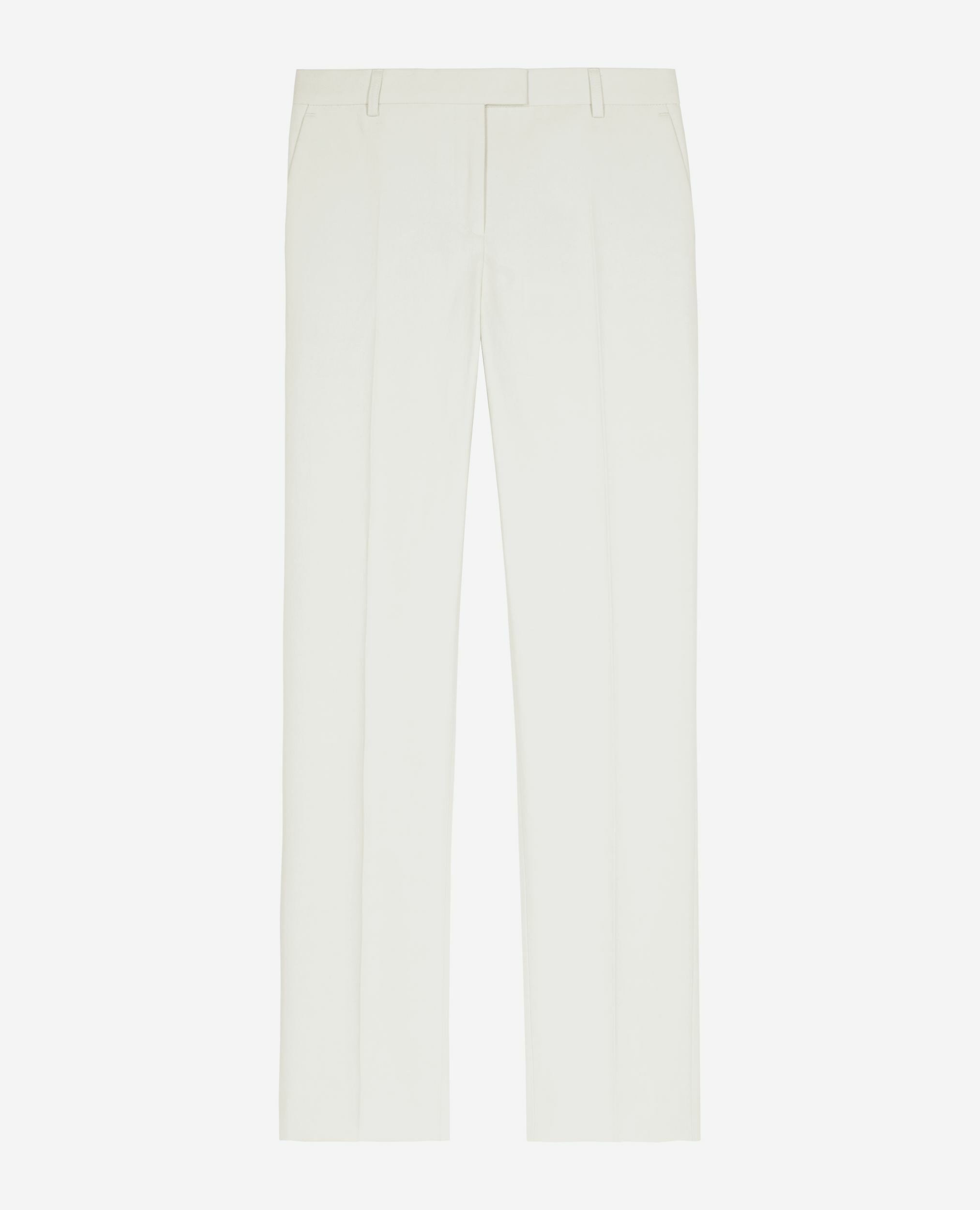 Pantalon costume large en coton ecru, WHITE, hi-res image number null
